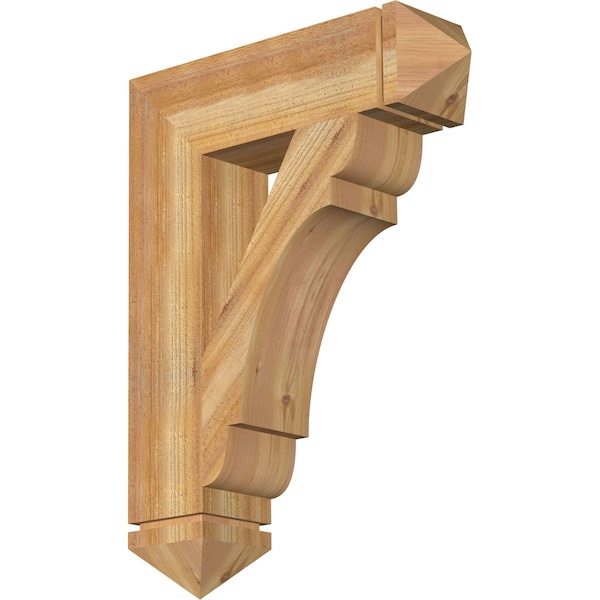 Ekena Millwork Olympic Arts & Crafts Rough Sawn Bracket, Western Red Cedar, 6"W x 24"D x 32"H BKT06X24X32OLY03RWR - main